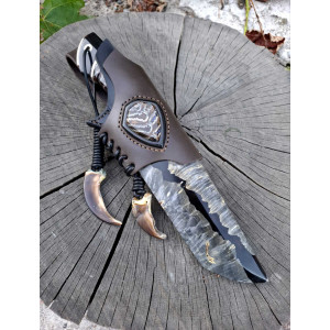 ВАРЯГ ІІ ніж ручної роботи майстра ПАВЛА ГОНЧАРЕНКА, сталь - cpm к390™  в ламінаті з нержавіючого дамаску, 64 HRC. Photo 3